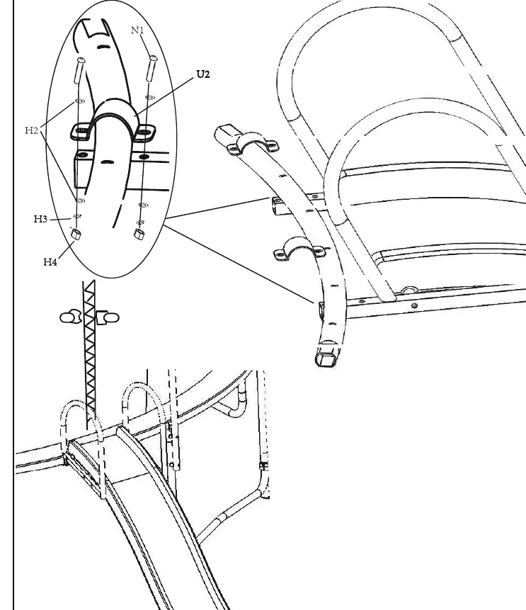 Connecting slide to trampoline