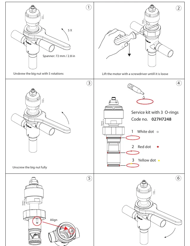 Service and O-ring replacement procedure