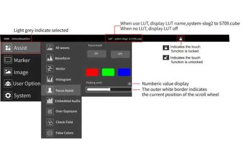 Menu UI interface