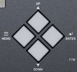 Close-up of the push button controls.