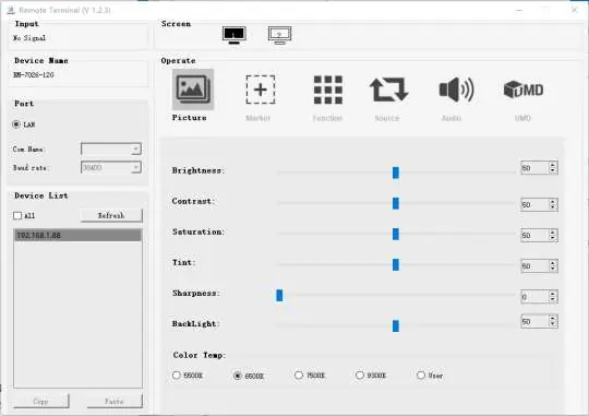 Remote Terminal application interface
