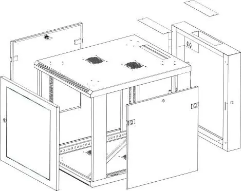 Exploded view of the cabinet components