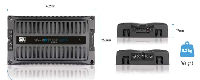 Physical dimensions of the amplifier