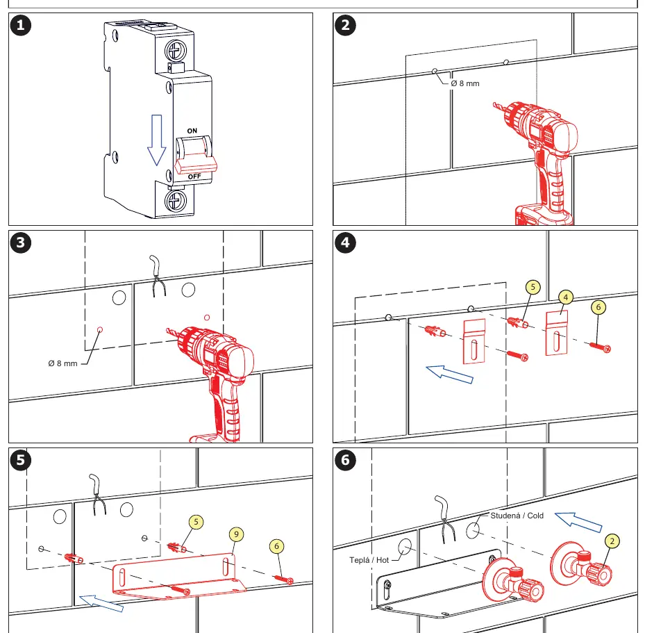 Installation steps 1-6