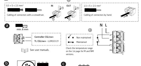 Wiring diagram and connector cabling instructions.