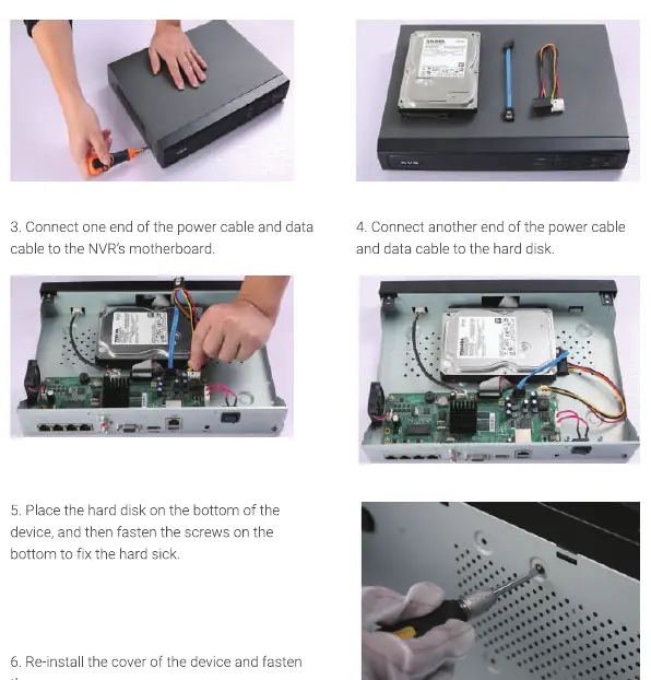 Hard disk installation steps