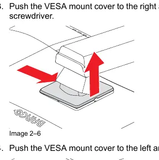 VESA mount cover removal