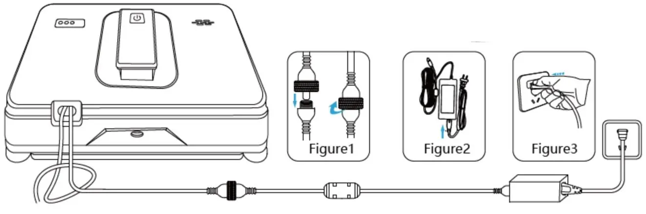 Connecting the power cable and adapter