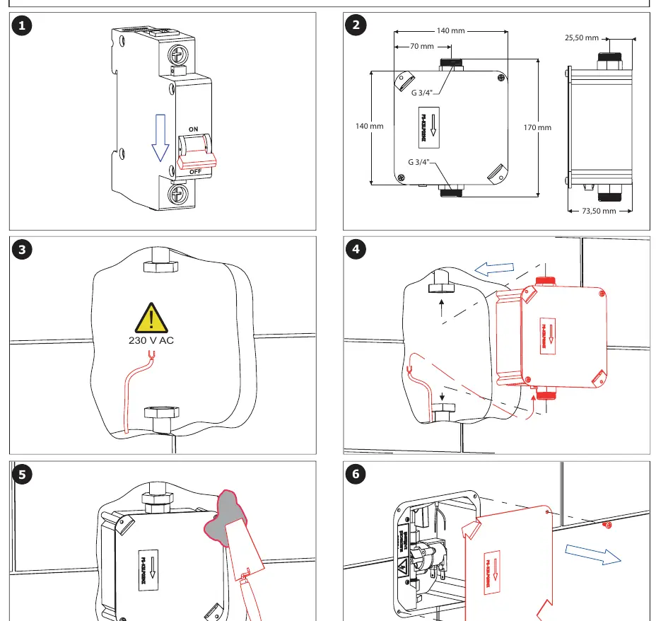 Installation steps 1-6