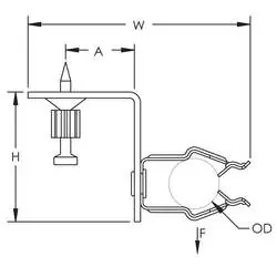 Dimensional diagram of the 12PSF clamp