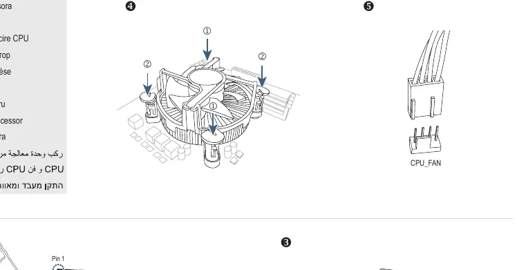 CPU and CPU cooler installation steps