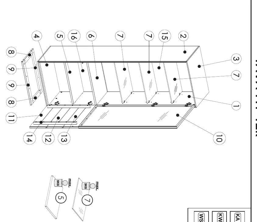 Parts list and load limits
