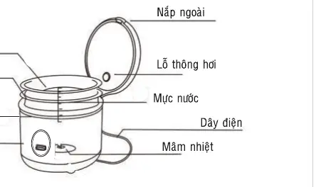 Components of the Kangaroo KG 12RC1 Rice Cooker