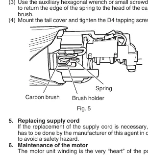 Carbon brush replacement (Fig. 5)