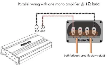 Parallel wiring configuration for 1 Ohm load