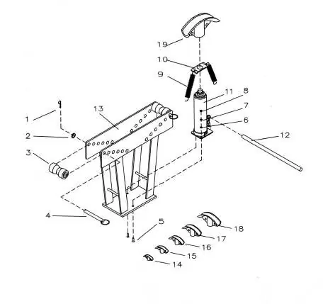 Exploded drawing of the pipe bender