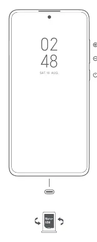 Xiaomi 12T device layout and SIM card insertion