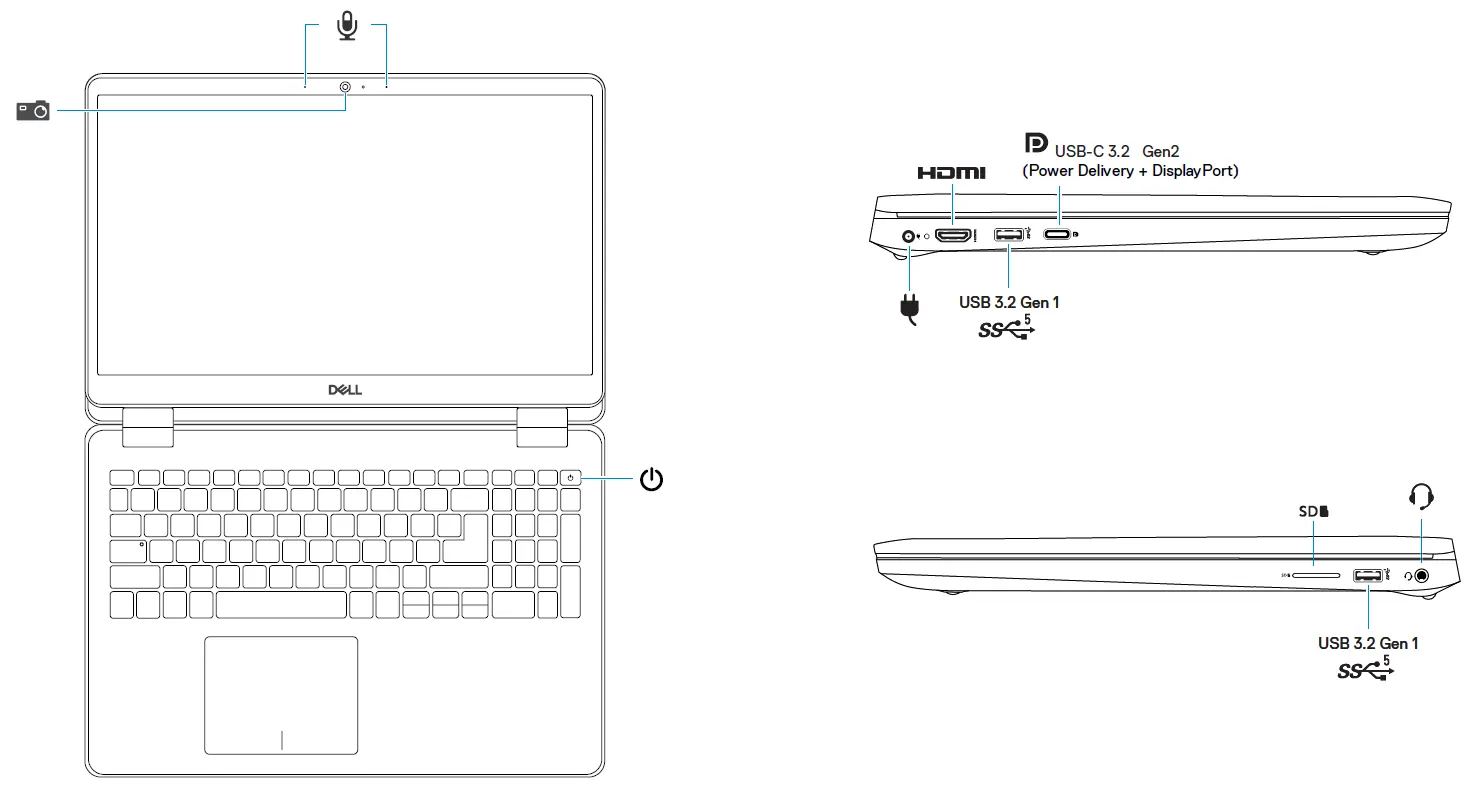 Laptop port and component overview