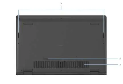 Bottom view showing speakers and air vents.
