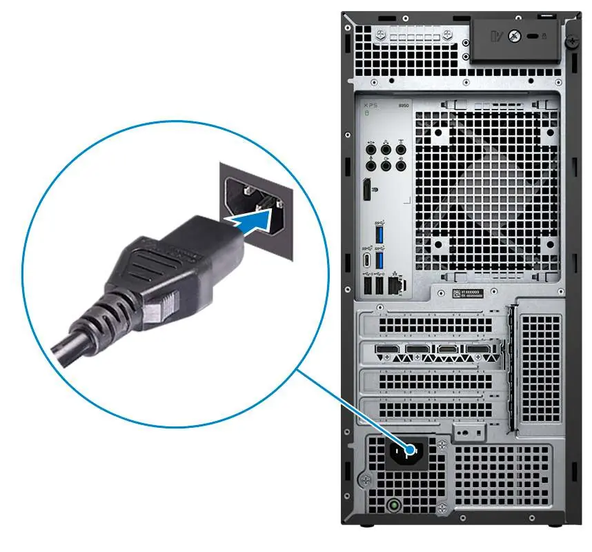 Connecting the power cable