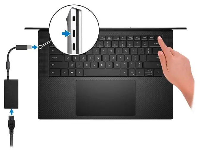 Connecting the power adapter