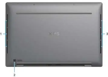 Bottom view of the laptop