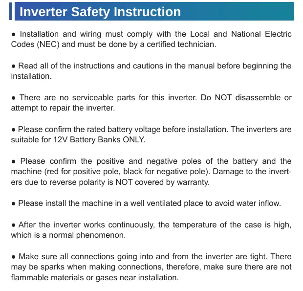 Installation diagram from the manual