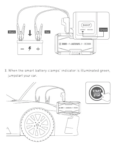 Using the Boost button and starting the engine