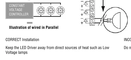 Wiring diagram showing parallel connection.