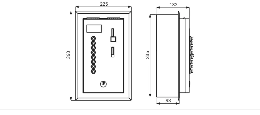 Installation dimensions.