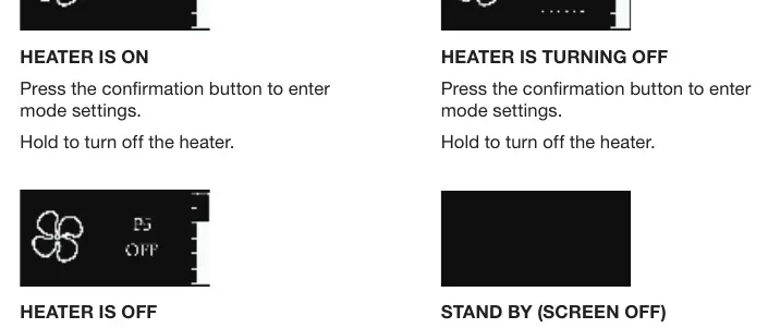 Heater work states