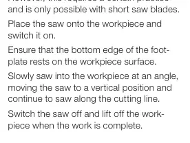 Plunge cutting technique.