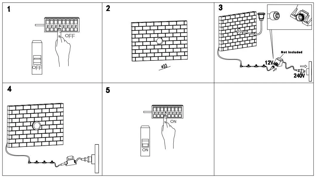 Installation steps for the Pier 12V LED Deck Light