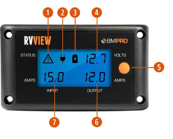 RVView Monitor display indicators