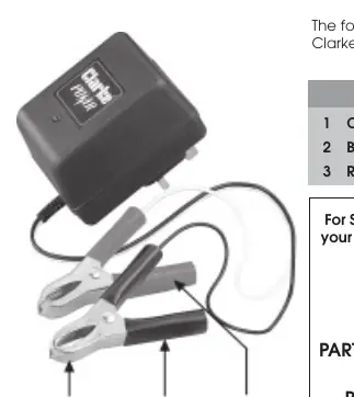 Spare parts diagram for Clarke 12V Battery Charger
