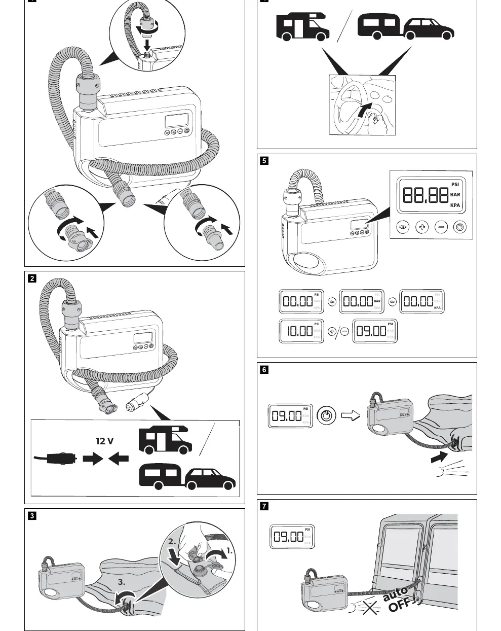 Connecting the air hose to the pump