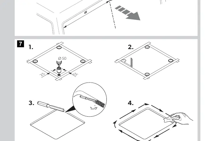 Roof cutout dimensions (500x400mm)