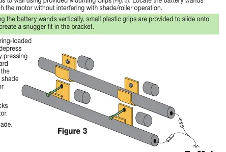Battery wand mounting and connection diagram.