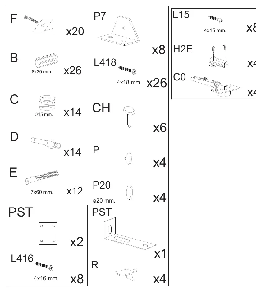 Hardware list