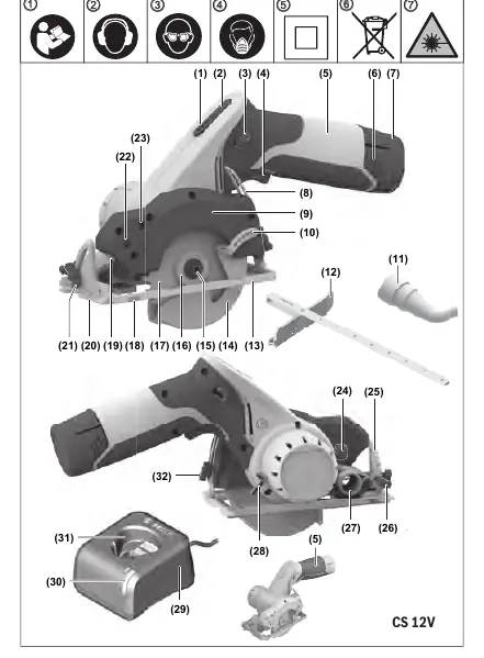 Overview of the Dremel CS 12V components