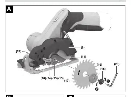Blade installation and removal (A)