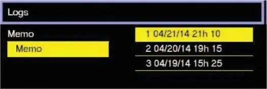 Access the 'Memo' logs menu.