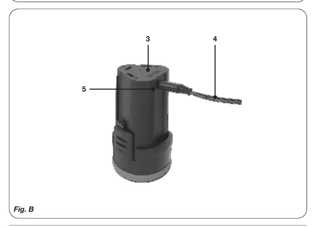 Charging the battery via USB (Fig. B)