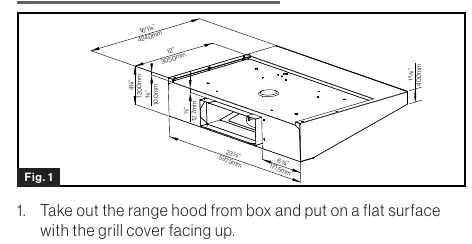 Product dimensions (Fig. 1)