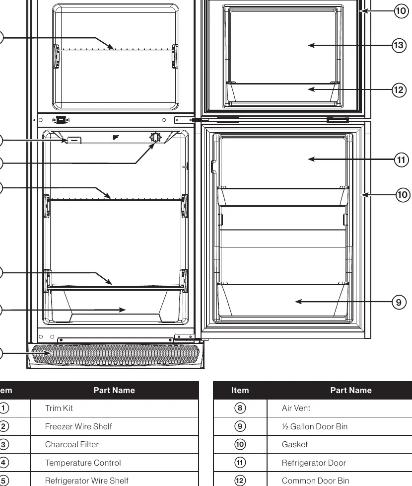 Parts and Features diagram