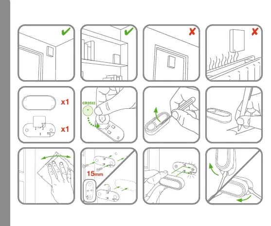 Installation and battery insertion steps