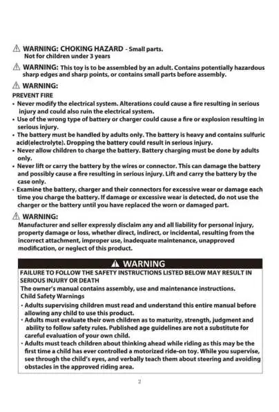 Review battery handling and assembly warnings
