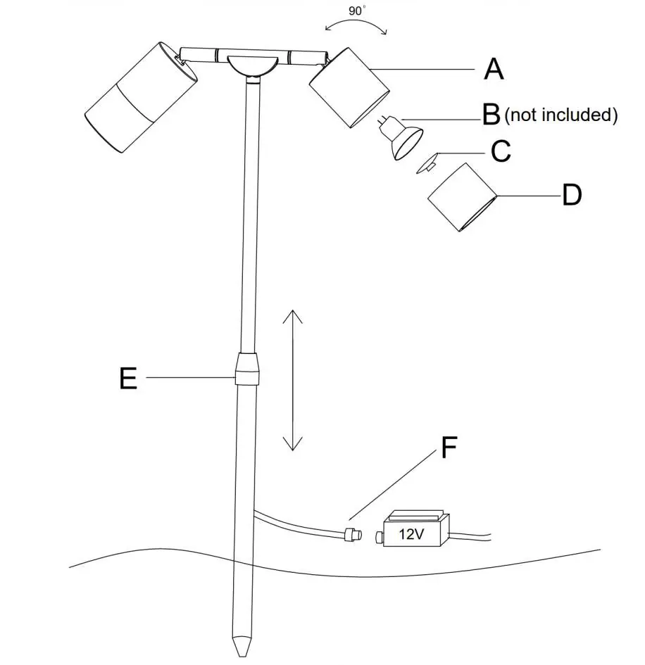 Diagram of the Seaside Twin Path Spike Spot assembly