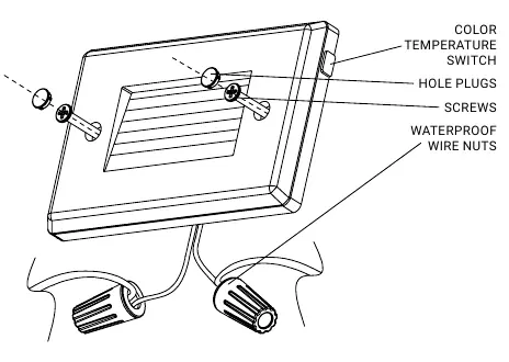 Installation diagram showing mounting, wiring, and component locations.