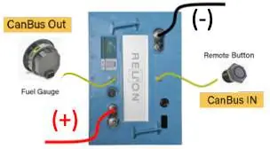 Diagram 4: Remote Button + Fuel Gauge + 1 battery (no splitter)